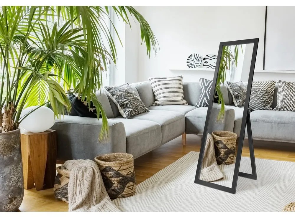 Oglindă de podea cu ramă neagră 46x146 cm Sicilia - Styler