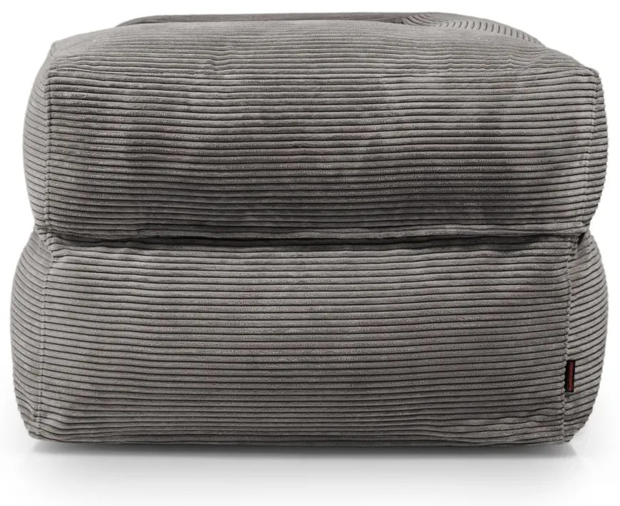 Fotoliu bean bag crem cu tapițerie din catifea reiată MooG – SLOWDOWN