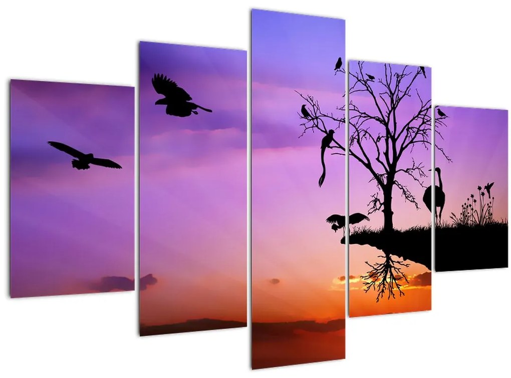 Tablou - Siluetele animalelor (150x105 cm)