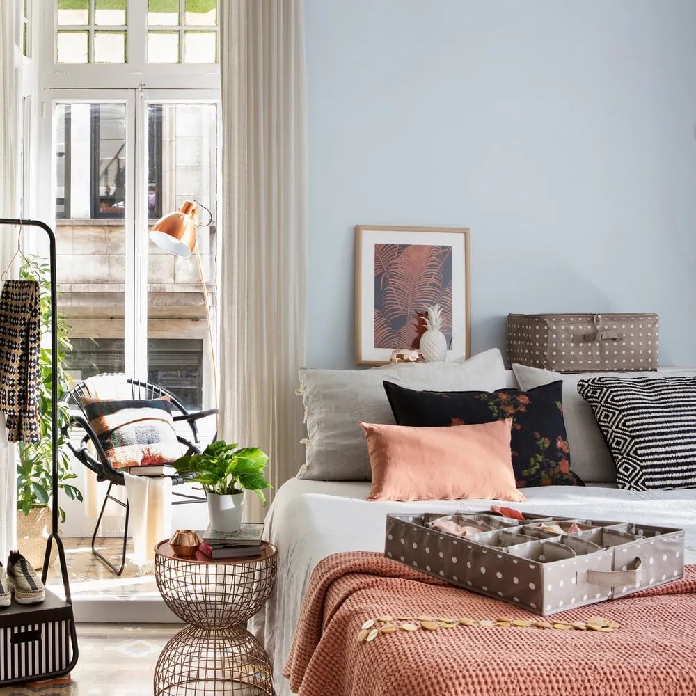 Organizator cu 16 compartimente pentru sertare, Compactor Dots, bej