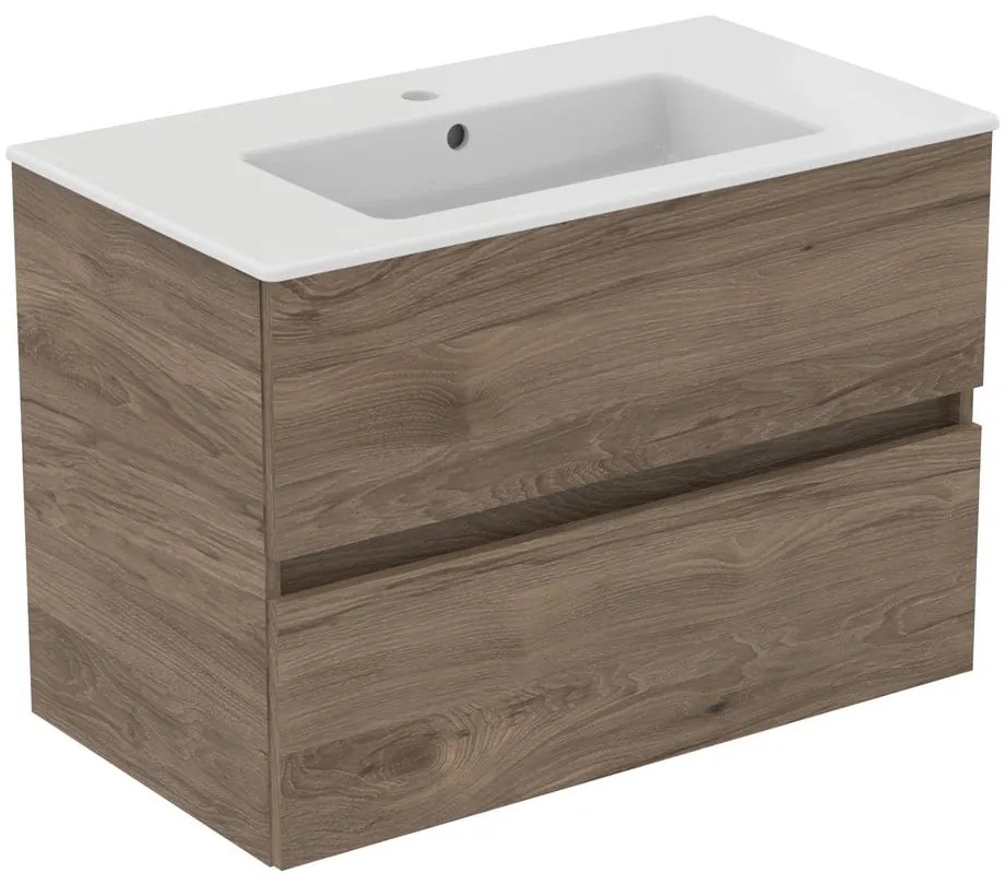 Dulap sub chiuvetă în culoare naturală suspendat cu aspect de lemn de nuc 80x55 cm Eurovit+ – Ideal Standard