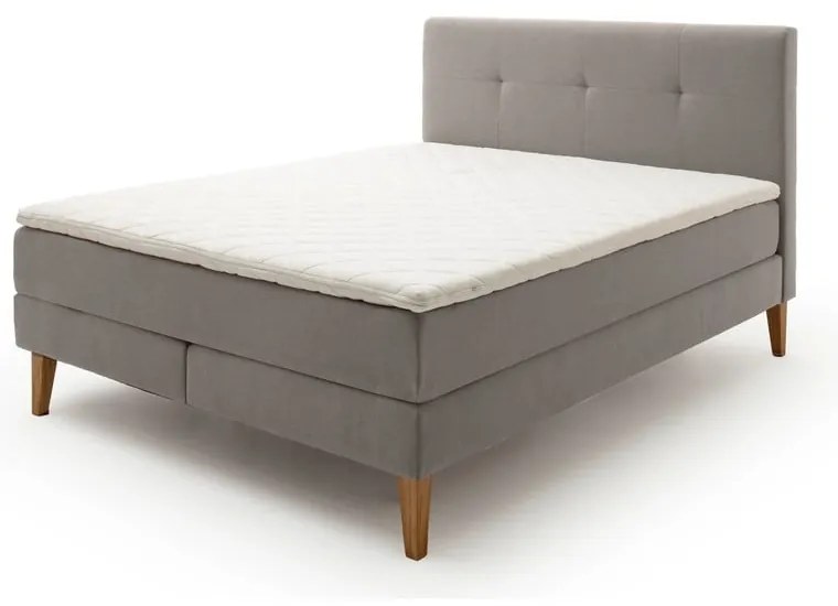 Pat boxspring gri deschis 160x200 cm Stockholm – Meise Möbel