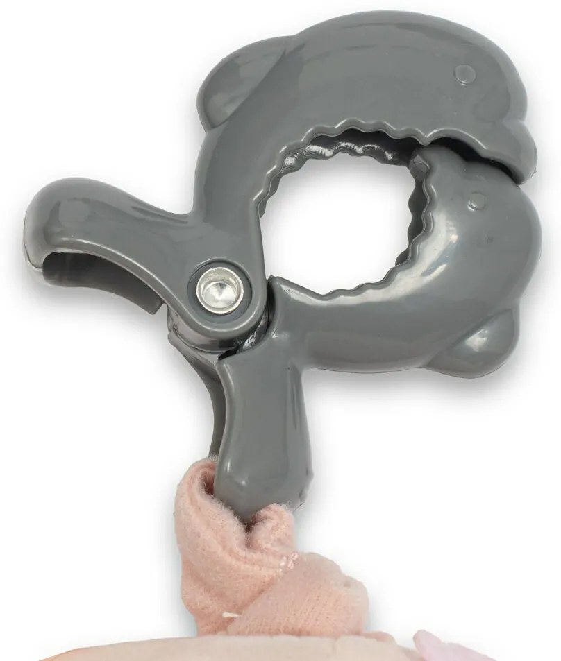 Baby Mix Jucărie de pluș pentru copii cu mecanismde redare și clip Ursuleț roz, 24 cm