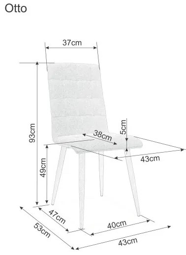 Scaun de masa Culoare Grafit / Stejar, OTTO