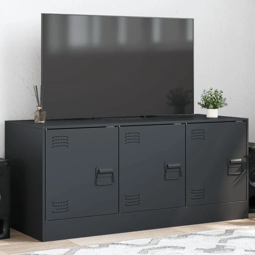 vidaXL Comodă TV, antracit, 99x39x44 cm, oțel