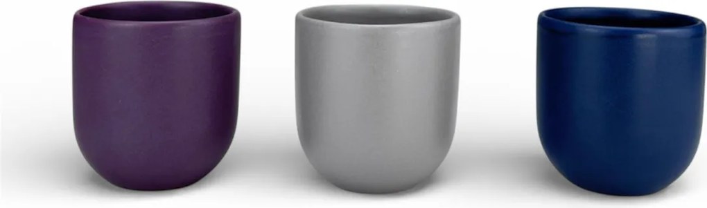 Set 3 cesti cafea Pahare Novum Trio Cosmopolit, glazura mata, 250ml