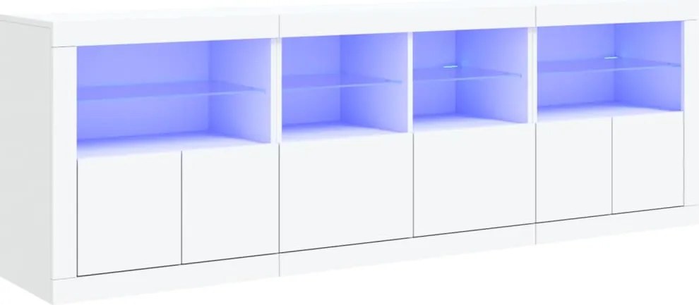 vidaXL Dulap cu lumini LED, alb, 202x37x67 cm