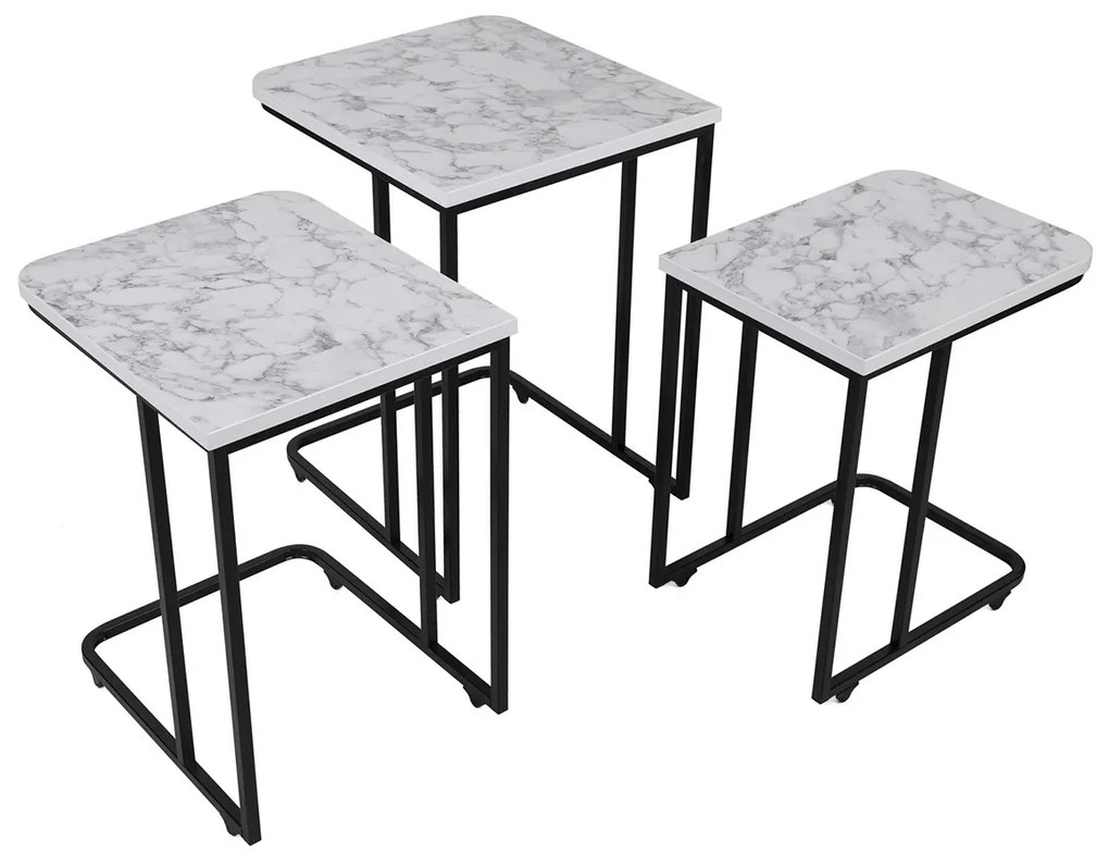 Metal Zigon masă pliabilă, 3 buc