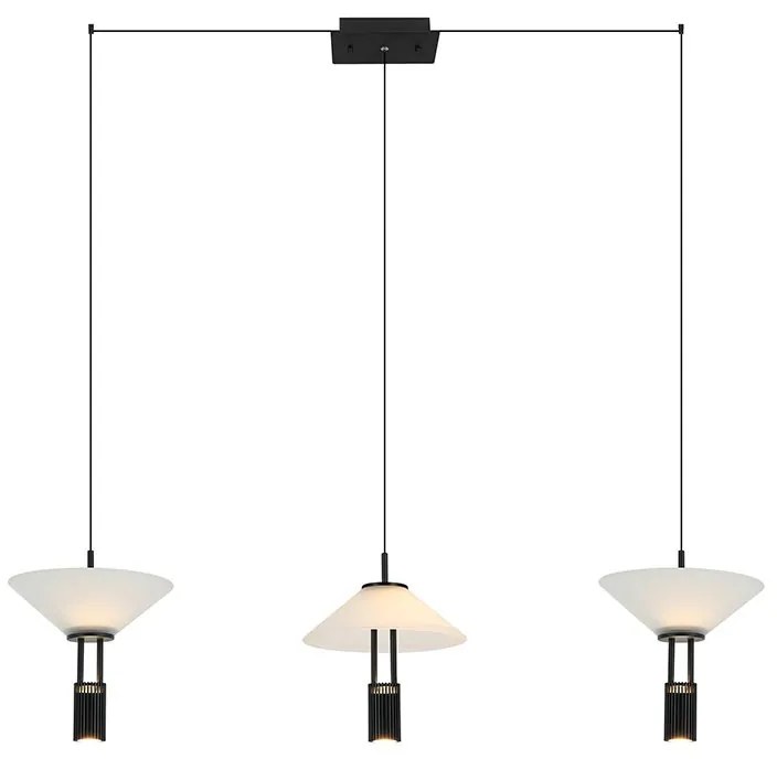 Lustra LED suspendata design modern decorativ Newy 3L negru