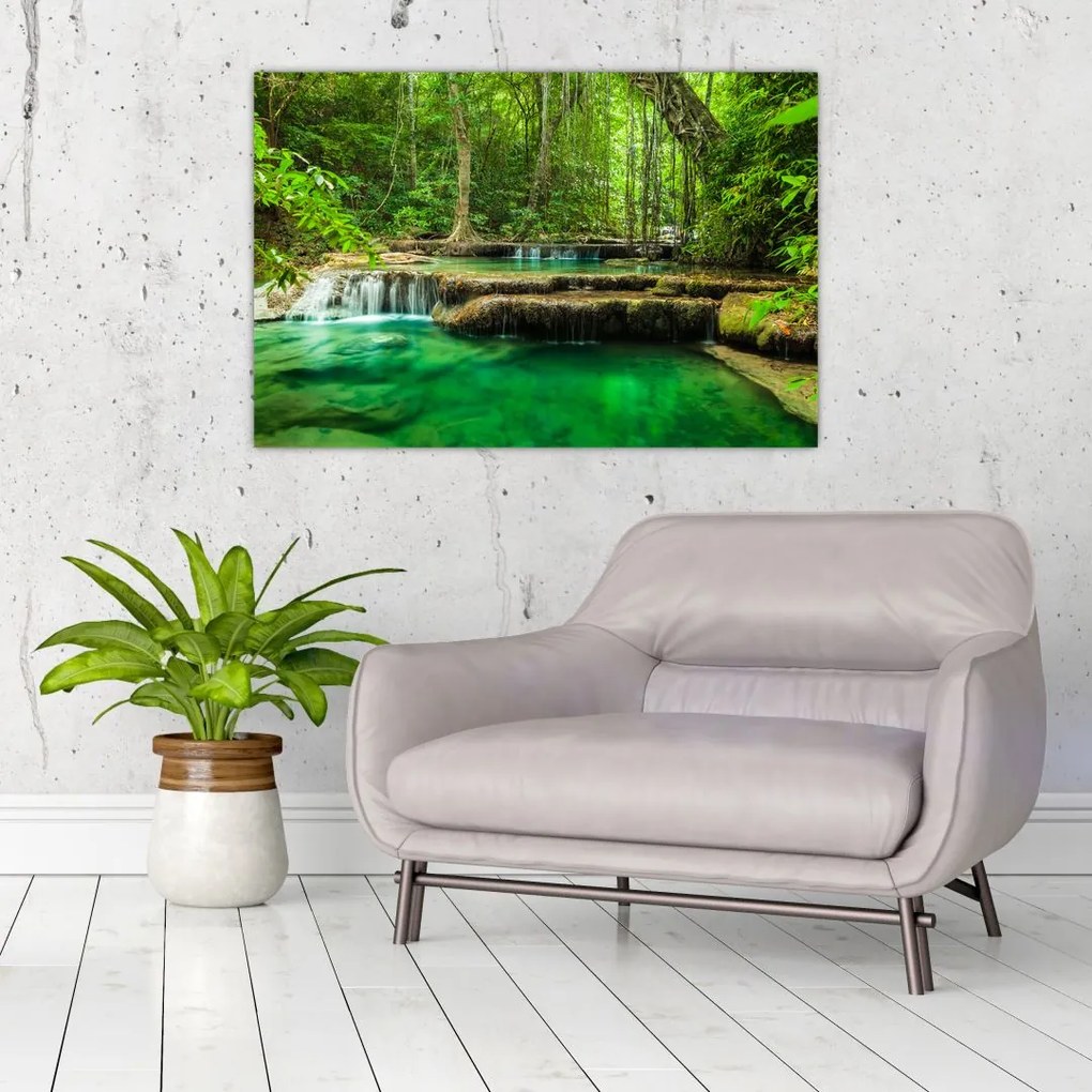 Tablou - Cascada Erawan din Kanchanaburi, Thailanda (90x60 cm)