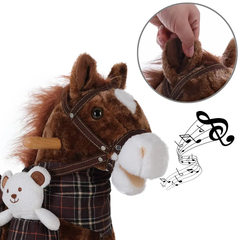 Balansoar cal brun cu efect sonor Spielwerk