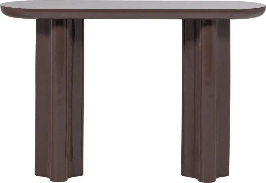 Masă consolă maro închis cu aspect lucios 35x120 cm Evara – WOOOD