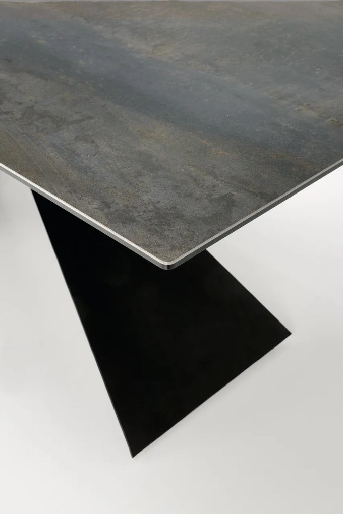Masa extensibila Luciano marmura albastra/negru L180-230 cm