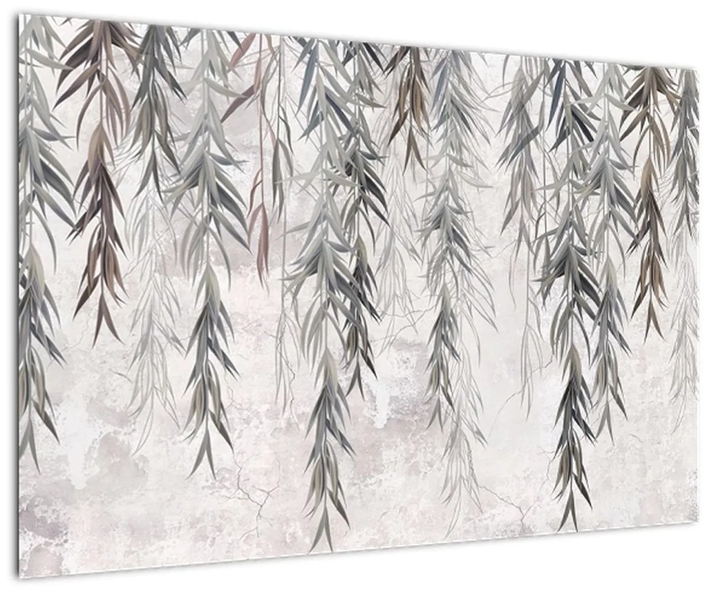 Tablou - Crenguțe de salcie, tencuiala gri (90x60 cm)