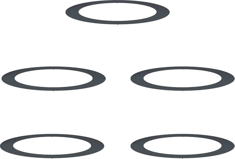 vidaXL potrivit pentru inele de copac plat 5 pcs Antracit Ø90 / 120 cm
