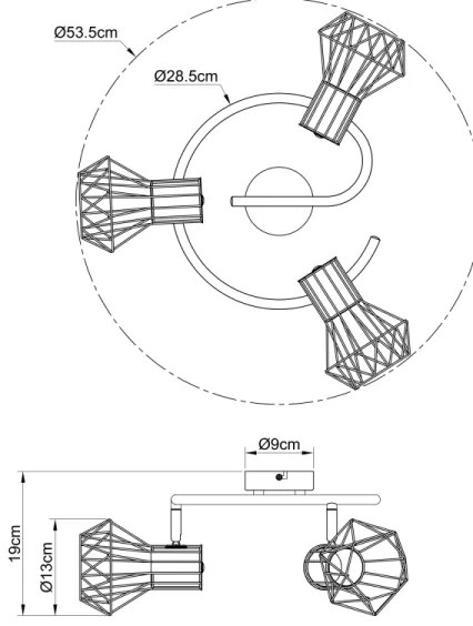Globo 54017-3 - Lampă spot PRISKA 3xE27/40W/230V