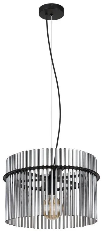 Pendul design modern GORLEY negru, fumuriu 40cm