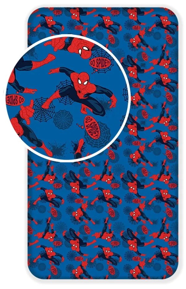 Cearșaf din bumbac pentru copii Jerry Fabrics Spiderman, 90 x 200 cm