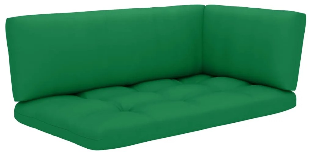 Set mobilier paleti cu perne, 6 piese, lemn pin gri tratat Verde, 4x colt + 2x masa, Gri, 1