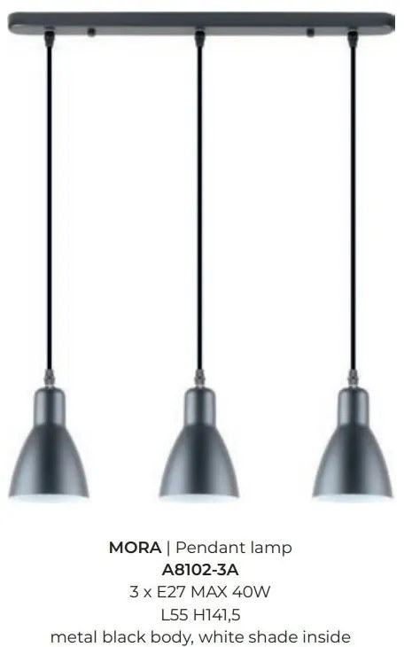 Lustra cu 3 pendule design modern MORA