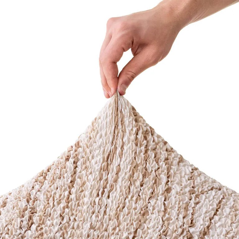 Huse bielastice UNIVERSO NOU bej cu dungi fotoliu cu manere de lemn (l. 40 - 70 cm)