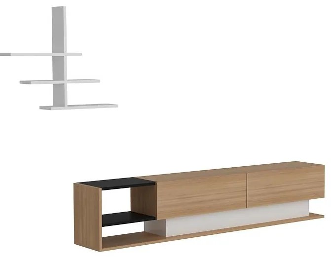 Mobilier living Lizelana (alb + teak). 1106620