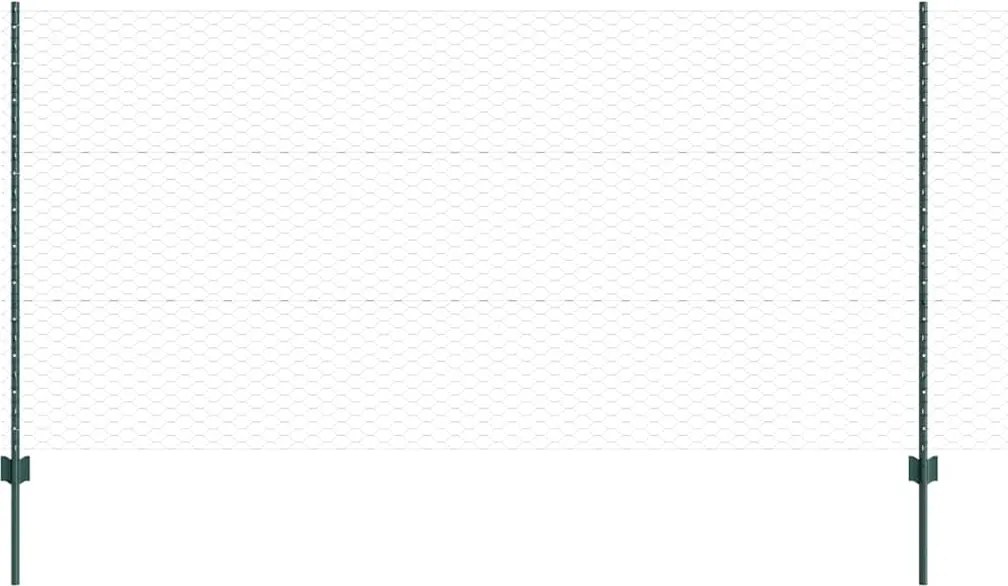 vidaXL Gard cu Stâlp Verde 1,2 x 50 m Oțel și PVC