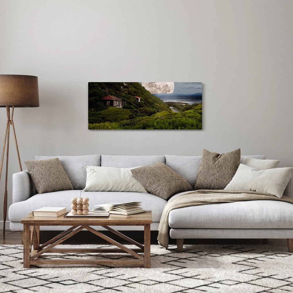 Tablou - peisaj cu luna (120x50 cm)