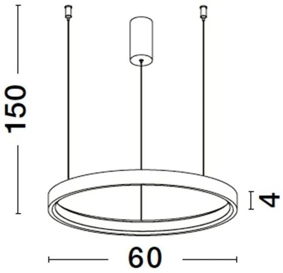 Lustra LED suspendata design modern circular PERRINE D-60cm alba