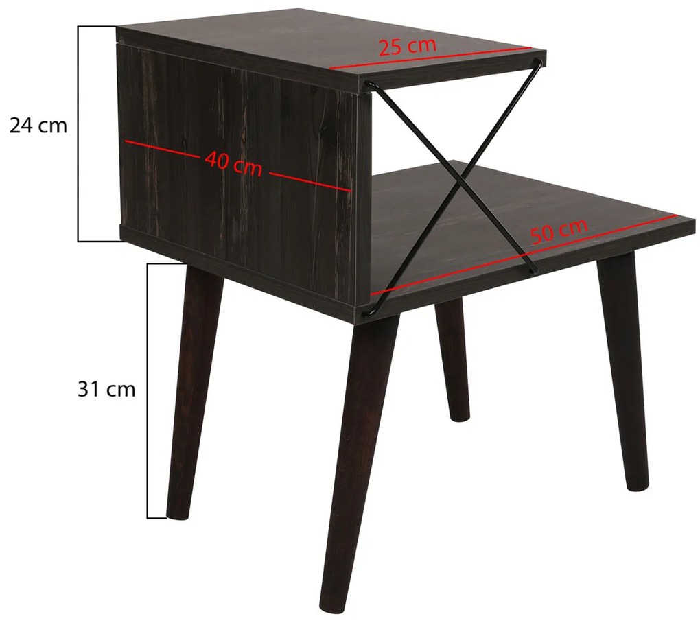 Măsuță de noptieră Cross Dark Brown