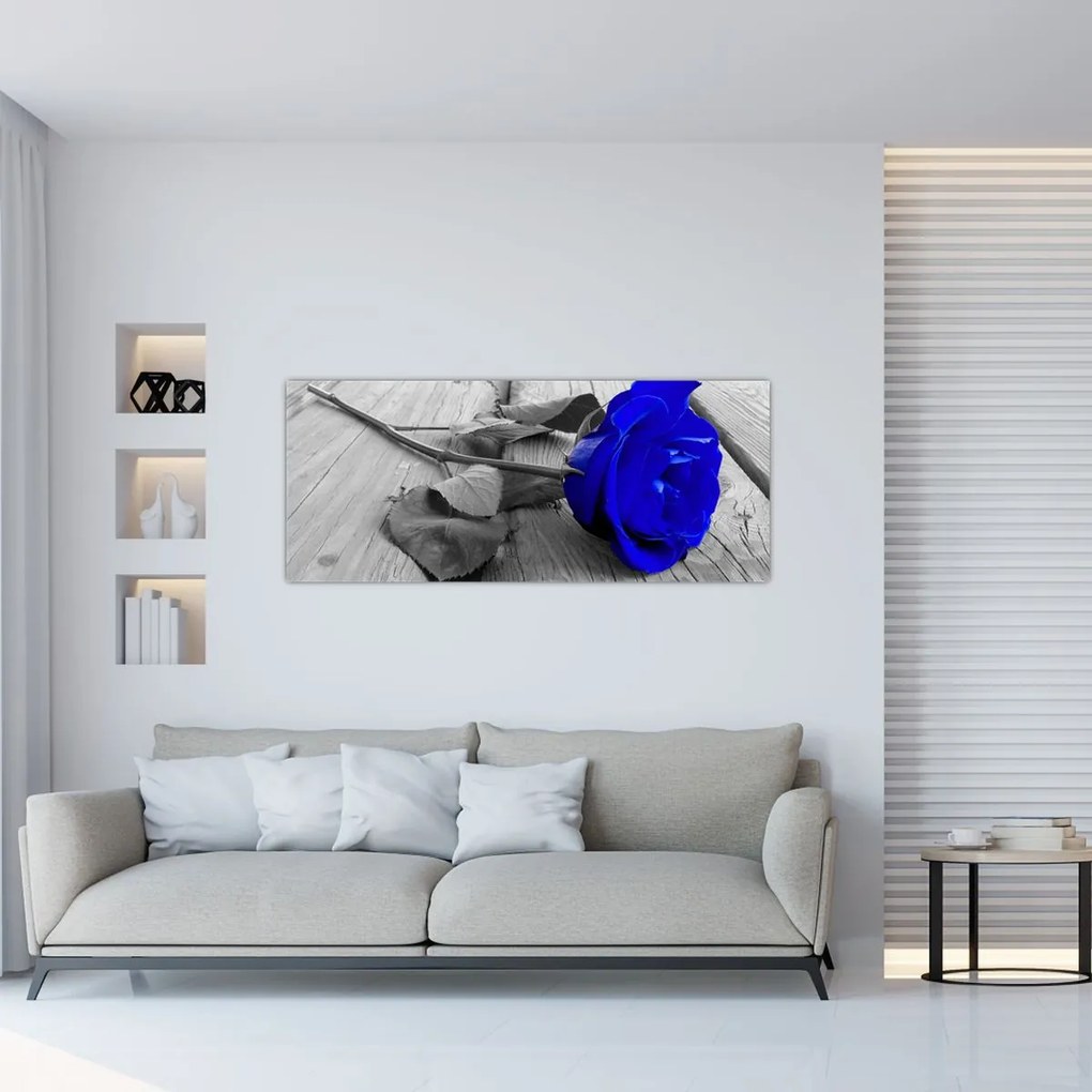 Tablou - Trandafir albastru (120x50 cm)