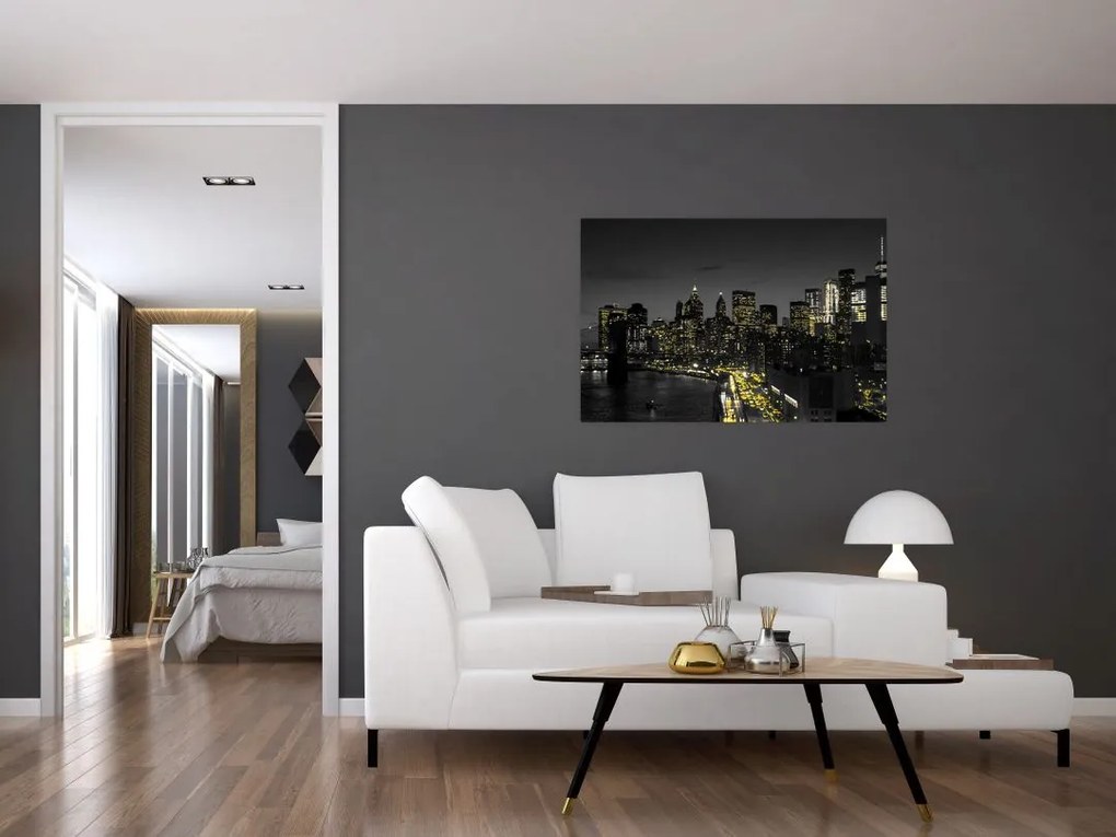 Tablou cu metropolă nocturnă (90x60 cm)