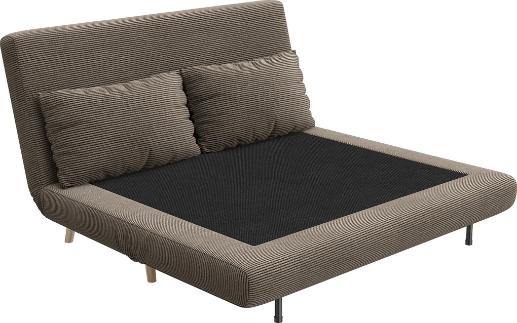 HOMCOM Canapea extensibilă, pat pentru oaspeți, spătar reglabil 3 trepte, aspect reiat, până la 120 kg, 141 x 90 x 81 cm, maro închis | Aosom Romania