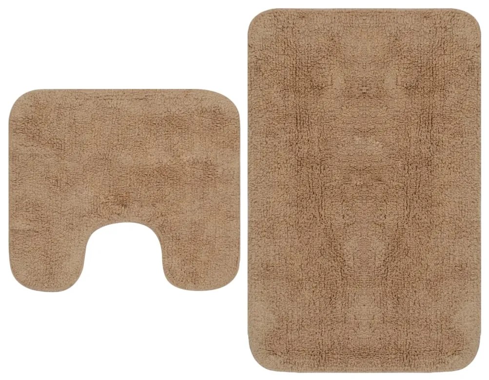 Set covorase baie, 2 buc., textil, bej