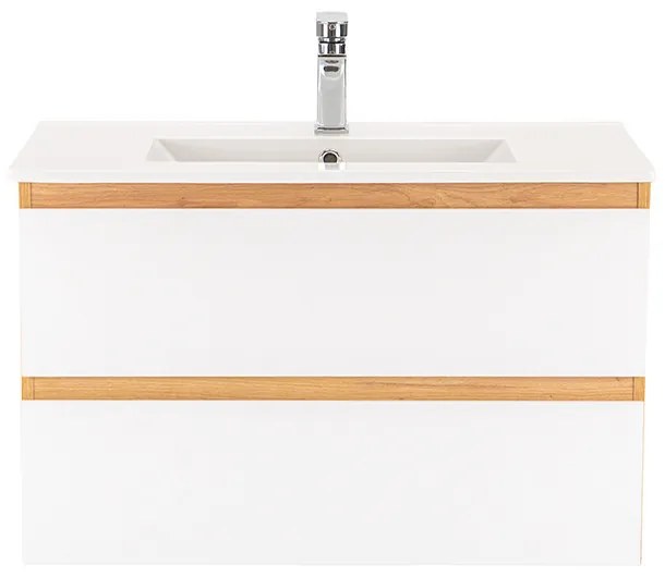 Dulap inferior Vario Forte 80 cu lavoar stejar-alb