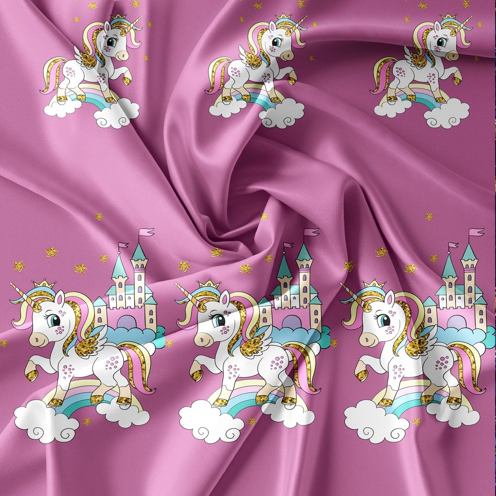 Lenjerie de pat pentru copii din microfibra violet, UNICORN Dimensiune lenjerie de pat: 70 x 90 cm | 140 x 200 cm