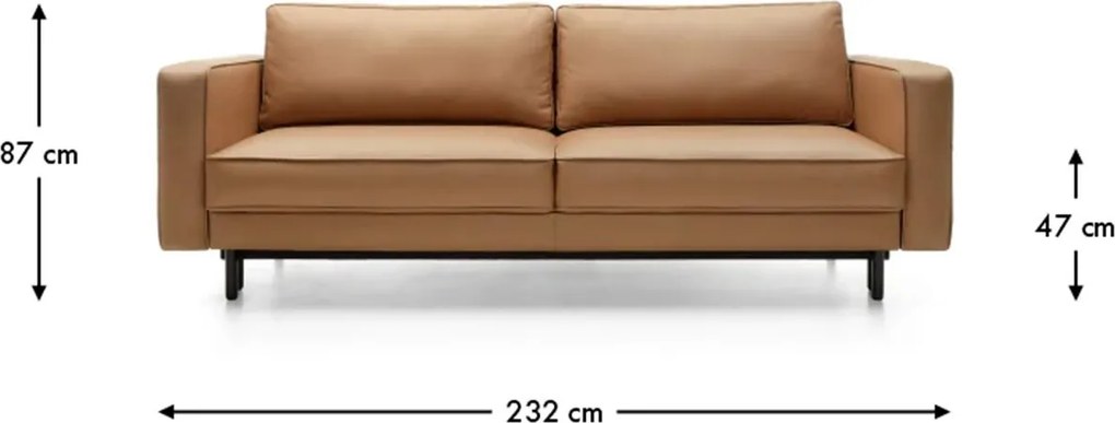 Canapea lemn masiv extensibilă California 232x98 cm