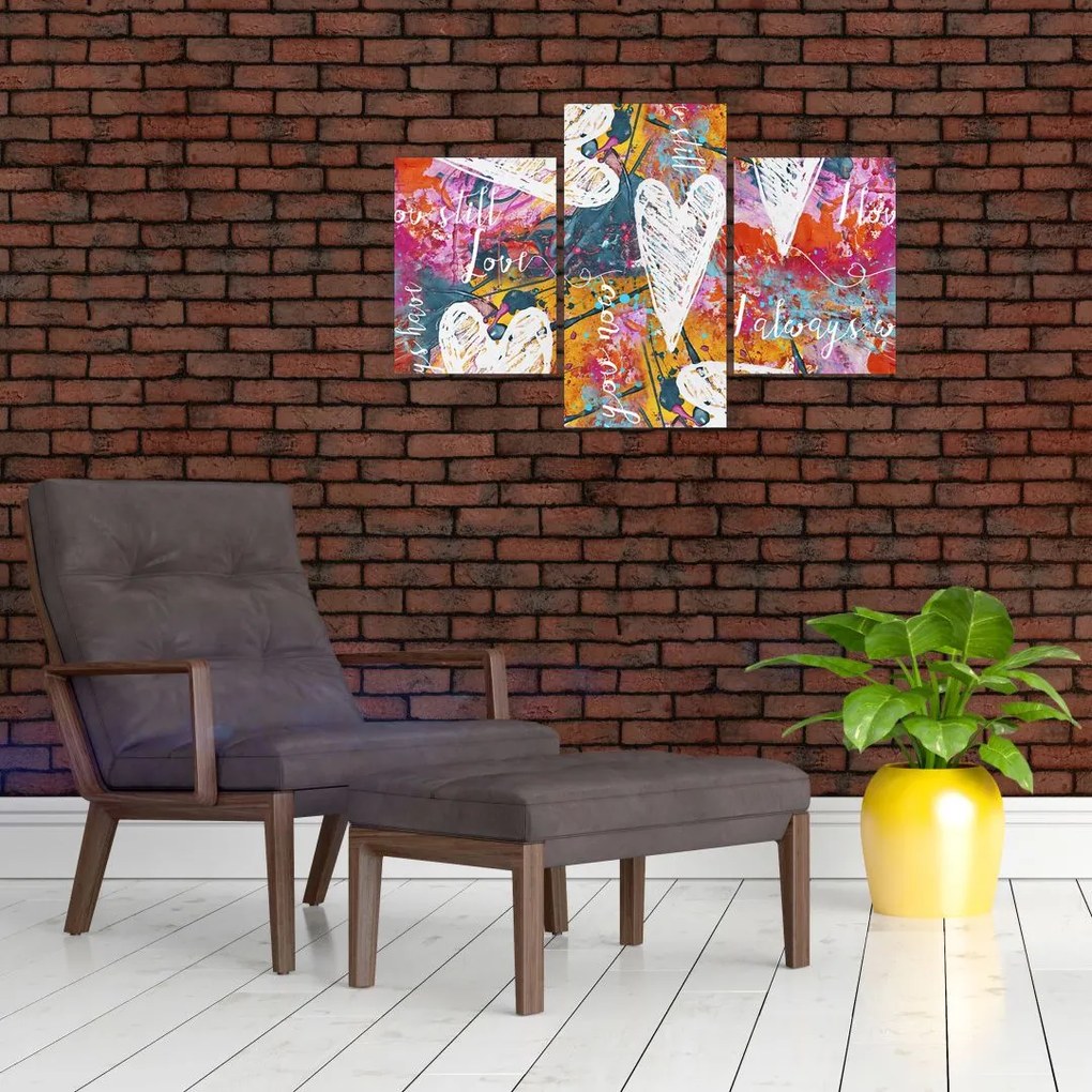 Tablou - Inima pe un fundal abstract (90x60 cm)