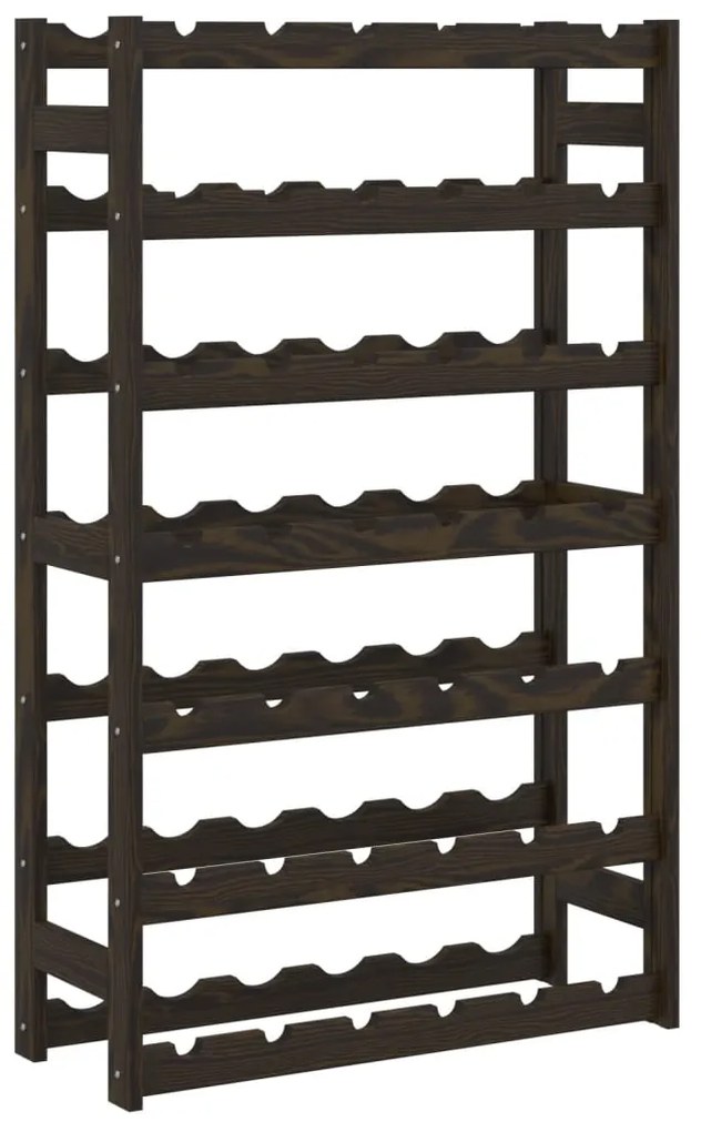 vidaXL Suport sticle de vin, 42 sticle, negru, lemn masiv de pin