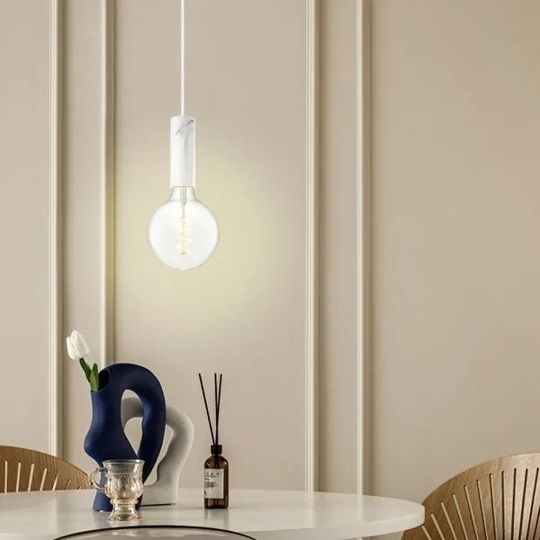 Lustră pe cablu SAGA 1xE27/40W/230V marmură