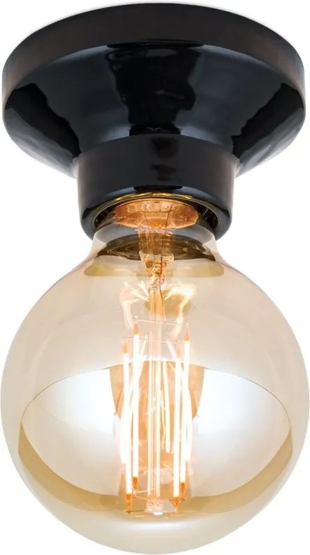 Mini Plafoniera din ceramica neagra FROST