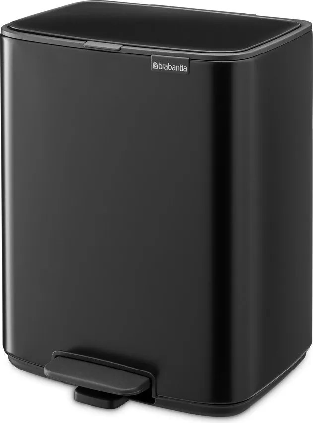 Coș de gunoi negru mat cu pedală din oțel 12 l Bo – Brabantia