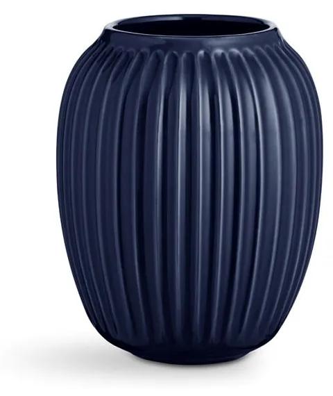 Vază din gresie Kähler Design Hammershoi, înălțime 20 cm, albastru închis