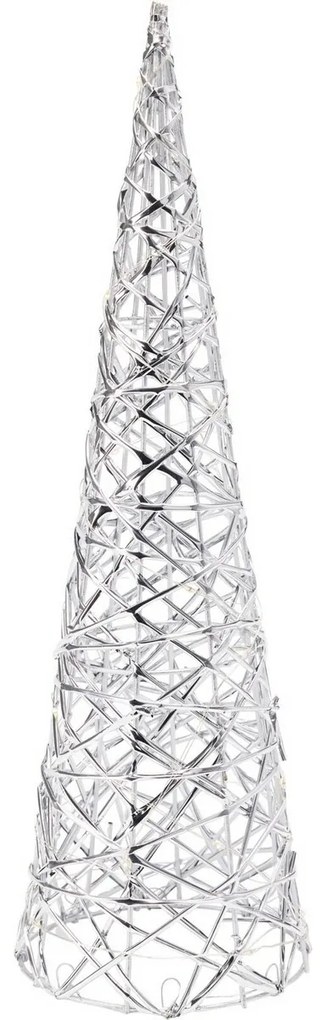 Con luminos de Crăciun Silver, 60 x 16 cm, 30micro LED, cu baterii, 60 cm