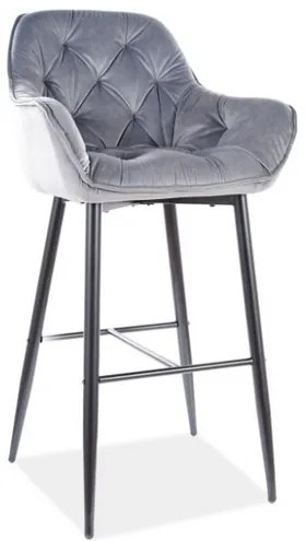 Scaun de bar Cherry Velvet I, gri/negru