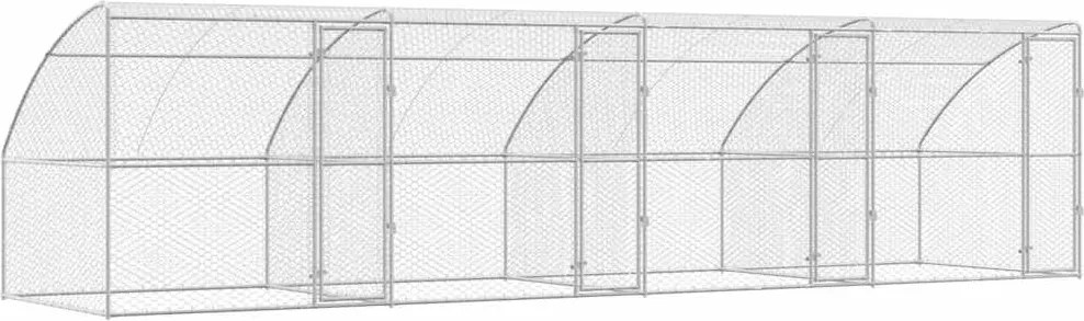 vidaXL Cușcă pentru câini 4 pcs Argintiu 8 x 2 x 2 m Oțel galvanizat