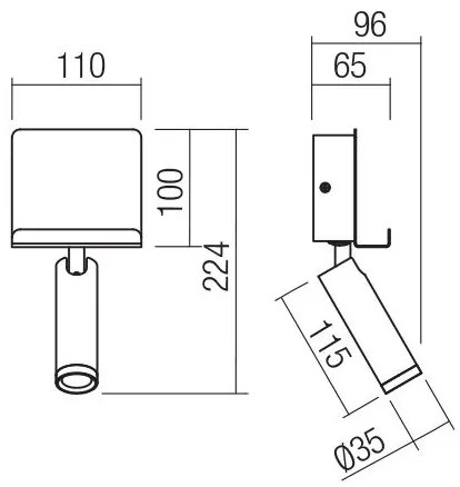 Spot LED de perete PANEL LED/3,5W/230V USB negru Redo 01-3084