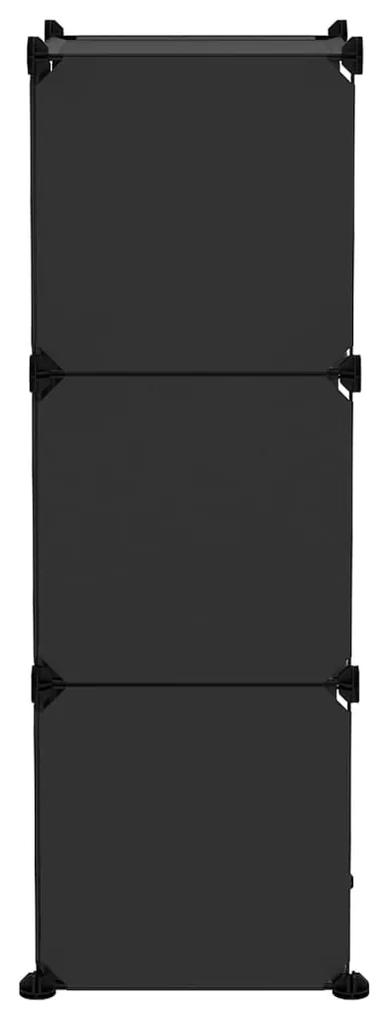 Organizator cub de depozitare, 6 cuburi, negru, PP 1, 94.5 x 31.5 x 93 cm, Negru, 1, 94.5 x 31.5 x 93 cm