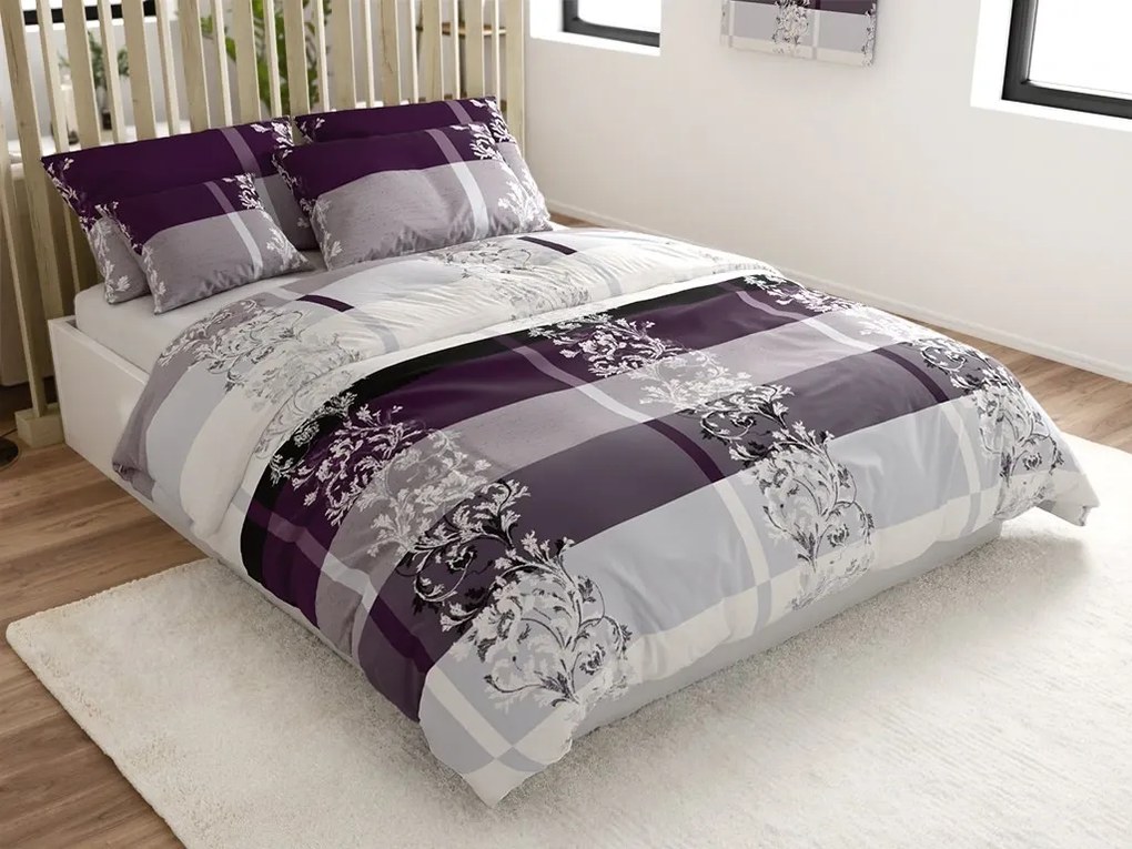Lenjerie de pat din polibumbac LUXURY mov Dimensiune lenjerie de pat: 2 buc 70 x 90 cm | 200 x 220 cm