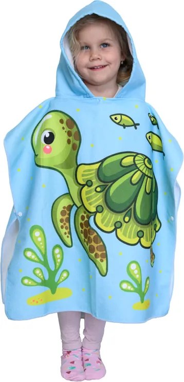 Poncho pentru copii TURTLE verde 60 x 90 cm Dimensiune: 60 x 90 cm